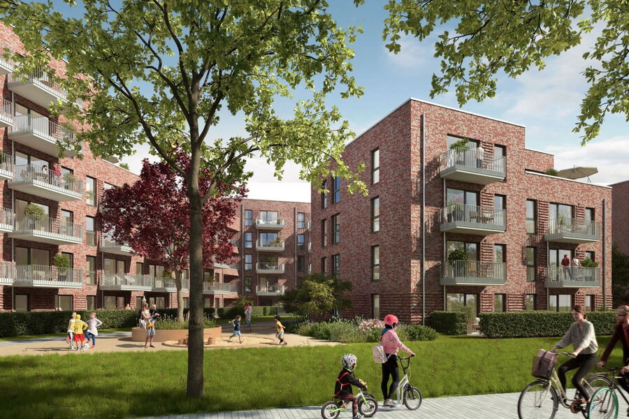 Visualisierung der Häuser des Projekts 4-Höfe in Norderstedt