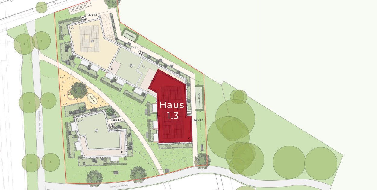 4-Höfe Visualisisierung - Übersichtsplan Haus 1.3 4-Höfe Visualisisierung - Übersichtsplan Haus 1.3